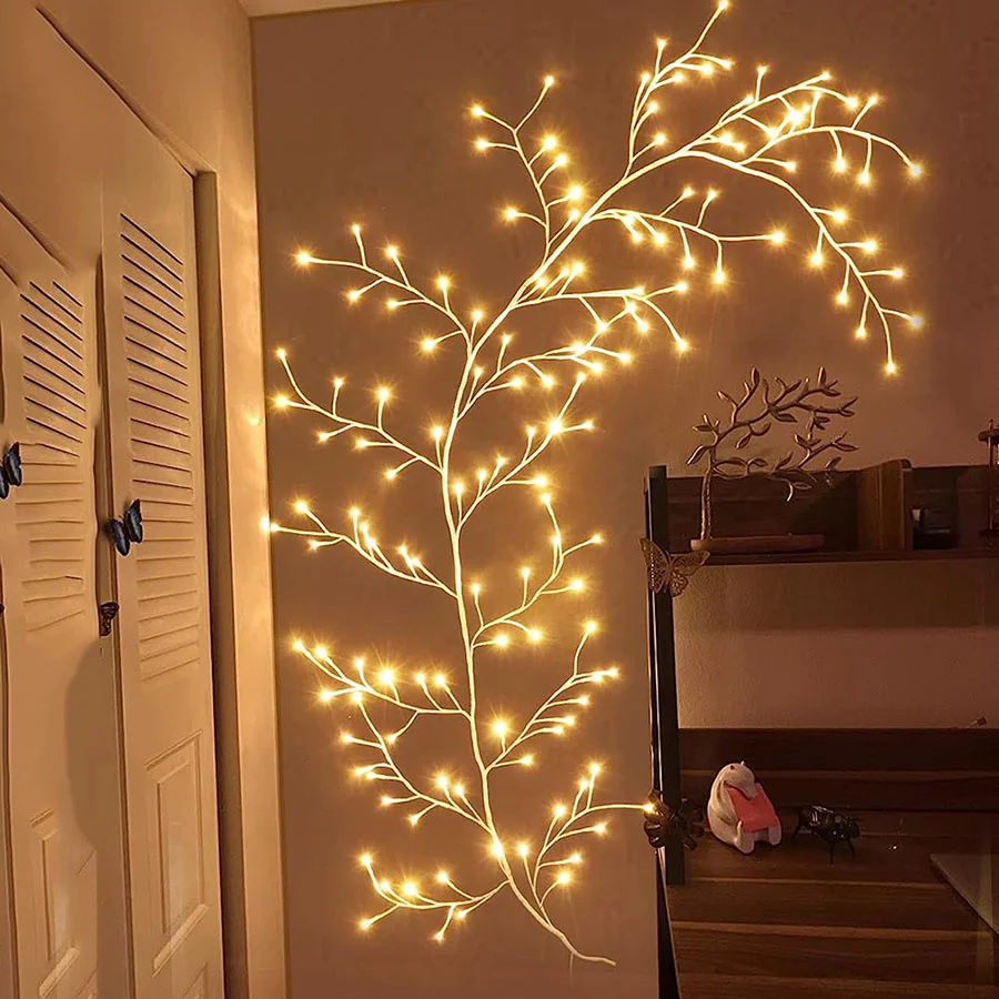 Thrisdar 7.5ft 144portato Salice vite luce 8 modalità luci di ramo di albero illuminare ghirlanda parete flessibile albero di betulla fata luci stringa