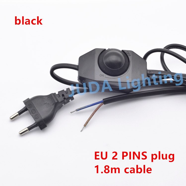 Dimmer switch with GB EU plug cable wire cord set black white Electrical cable wires for ceiling lamp table lamp desk light diy