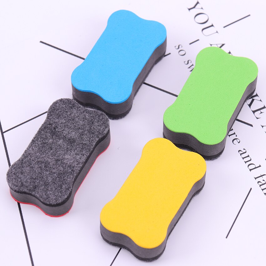 1pc tecknade ben whiteboard suddgummi 4 färger magnetiska tavla suddgummi torka torr skolan svart tavla markör renare brevpapper