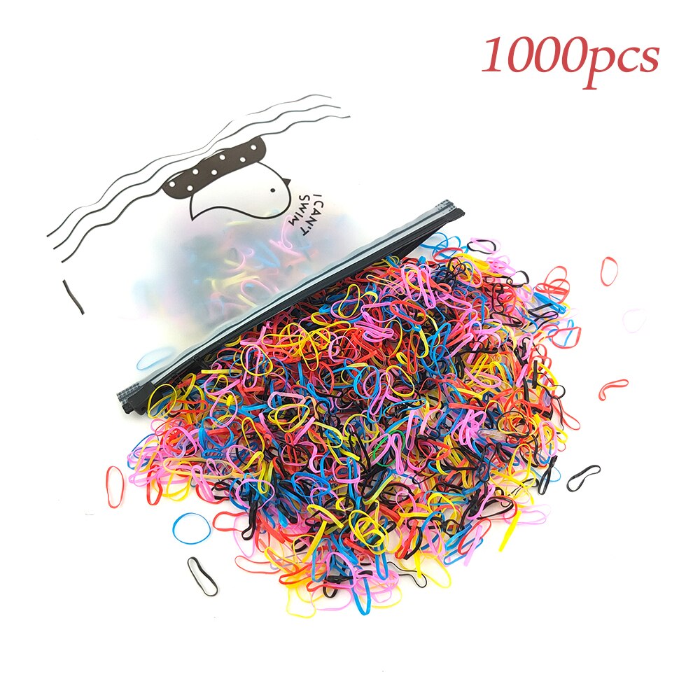 Coleteros elásticos de varios colores para niña, gomas para el pelo, Mini anillos para el pelo, banda de goma para niña, accesorios para el cabello de princesa: 1239-D-1