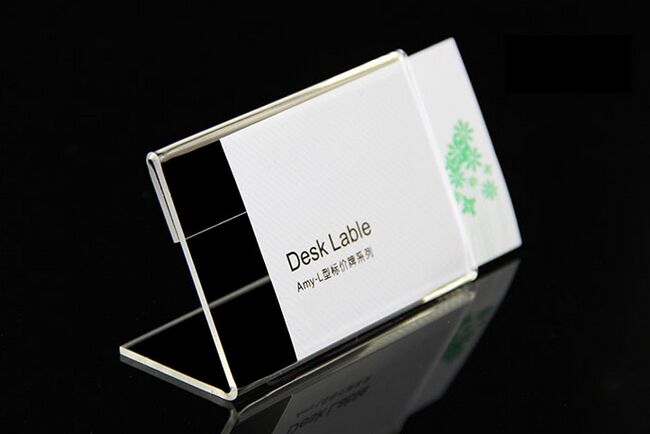 10pcs T1.3mm L label holder acrylic label price tag card display frame stand label frame table desk sign stand label holder case