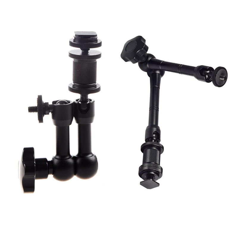 2 Pcs Articulating ic Friction Arm for Shoe Mounts to Work with LED Panel, DSLR Monitor, Mic 7ARM Black - 1 Pcs 7 Inch &