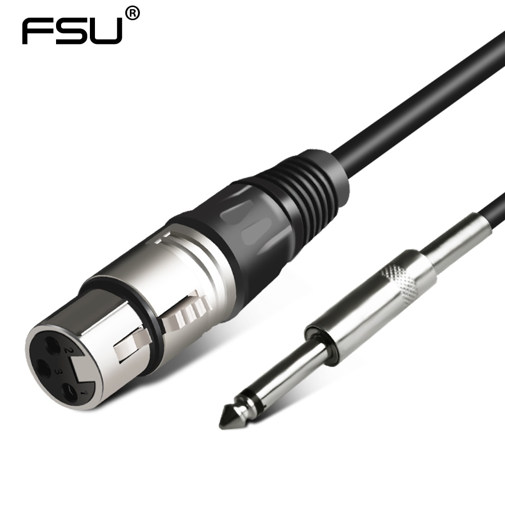 Fsu Microfoon Draad Cord Xlr Female Naar Jack 6.35Mm Male Plug Audio Lead Microfoon Kabel Voor Geluid Versterker 2M 3M 5M 8M 10M