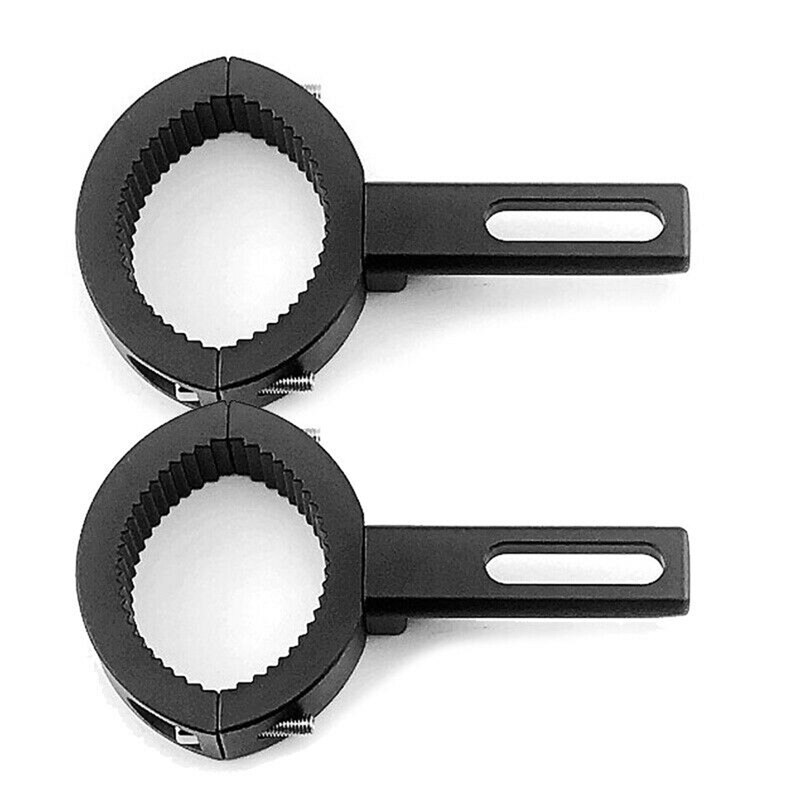 2 Stuks Verstelbare Koplampmontagebeugels Voor Motor – Universele Vorkklemmen 35-41mm, Zwart Aluminium, Voor Café Racer En Chopper