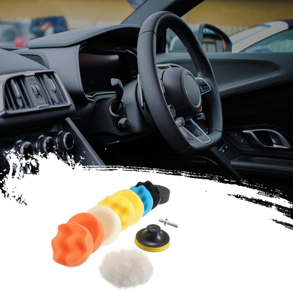 de abrillantado para coche esponja para encerar rueda de pulido placa Set 3 pulgadas 7 piezas de cerámica de muebles de placa de pulido Pad