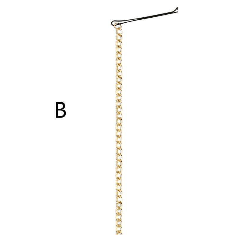 Einfache Haar Kette Schmuck Clips Gold Farbe Haar Zubehör Für Frauen Hochzeit Braut Haarband: B