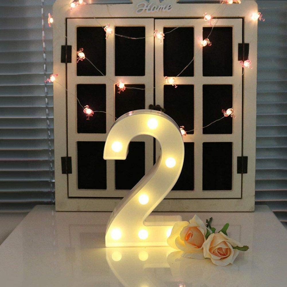 Party Decoration Number 0-9 Letter LED Lights Luminous Number Lamp Decor Battery Night Light For Home Wedding Birthday Christmas