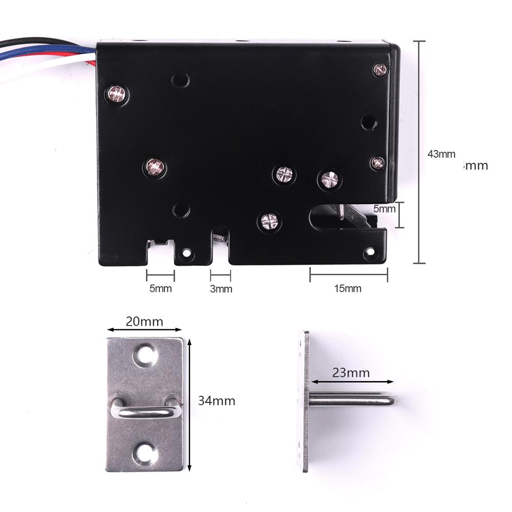 DC12V 3.4A Small Electromagnetic Lock Electric Control Latch Drawer Switch Lock Electronic Lock Smart Cabinet Lock Electric Lock