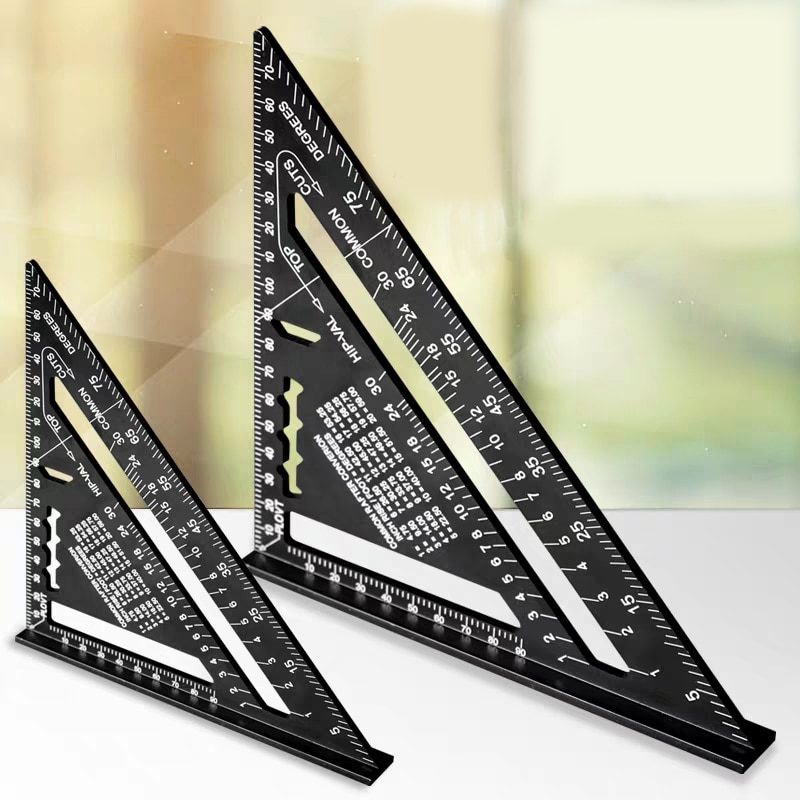 Multiruler Metal Setsquare 7 Inch Triangle Ruler Knitting Ruler Drawing Templates Lineaal Measuring Meter For School Office