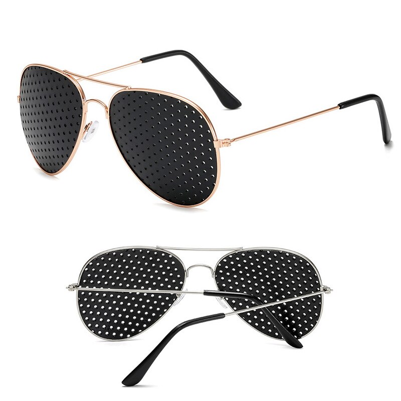 Cycling Eyewear Black Unisex Vision Care Pin hole Sunglass Eye Training Glass Pinhole Eyesight Improve plastic Eye Fitness