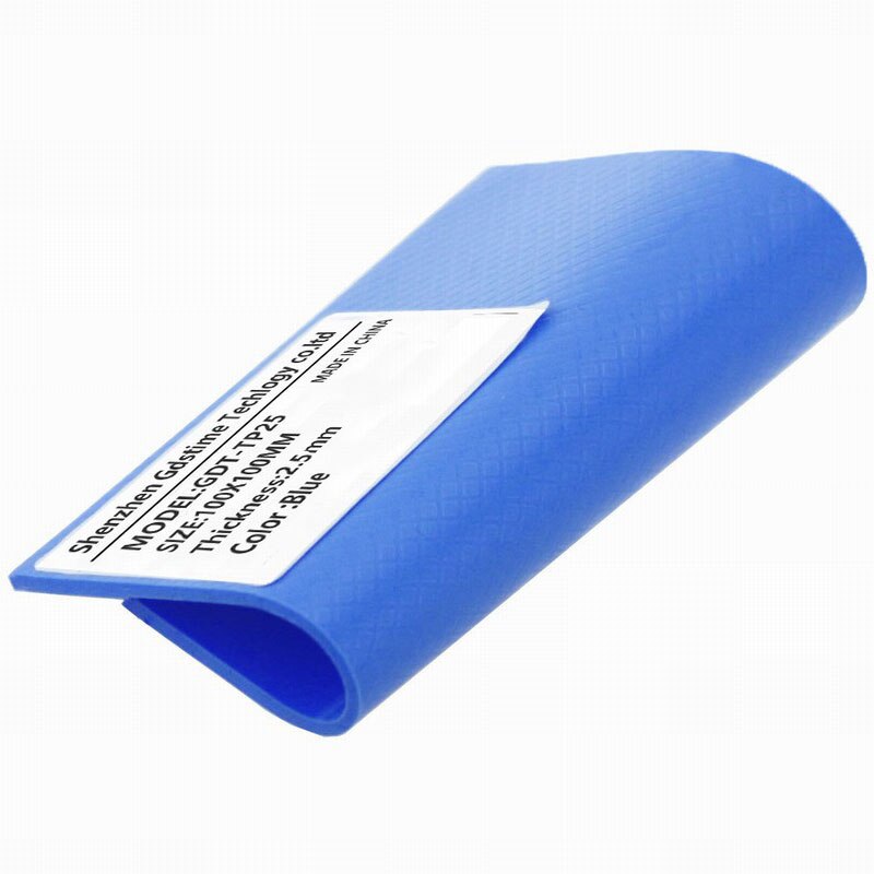 2 Pcs Gdstime 100mmx100mmx2.5mm 2.5mm Thickness CPU Blue Cooling Pad 100x2.5mm Size Conductive Silicone Thermal Pads