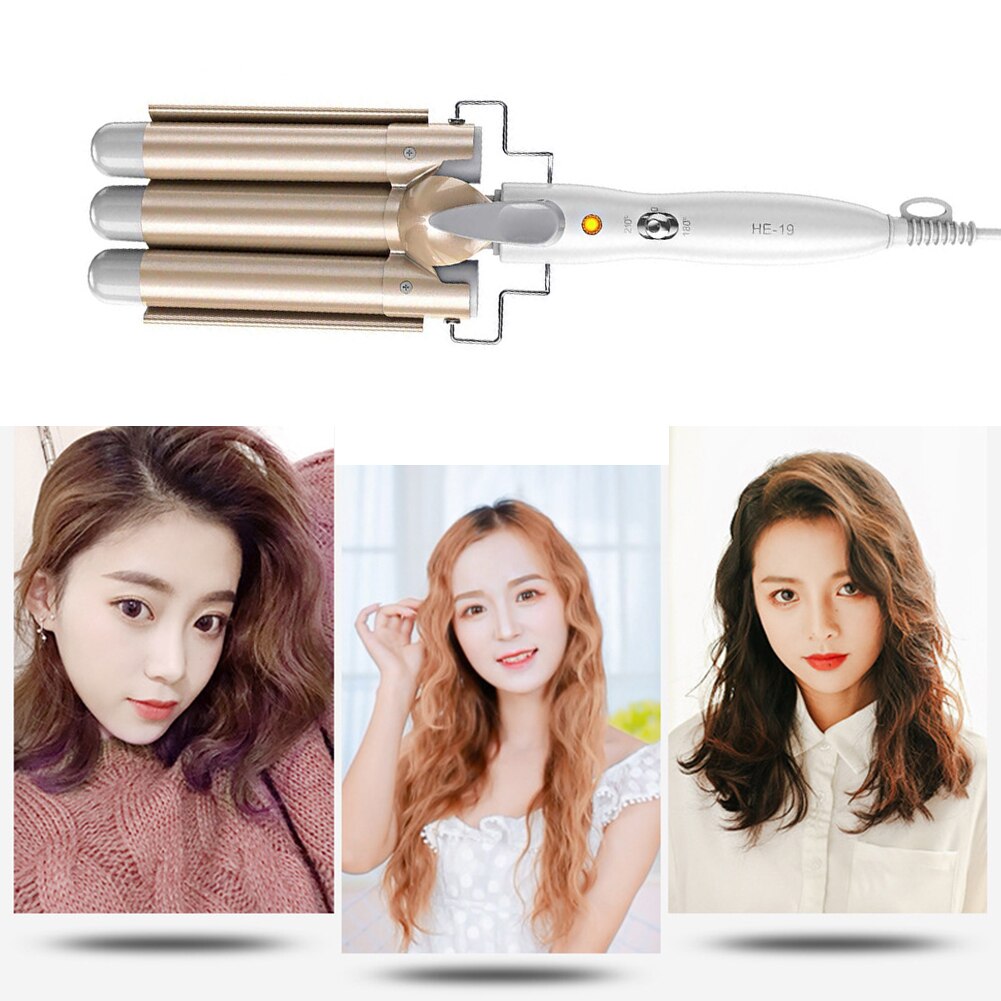 Utensilios peluquería plancha rizadora de cerámica Triple barril estilizador de cabello herramientas de estilismo rizador de cabello rizador eléctrico
