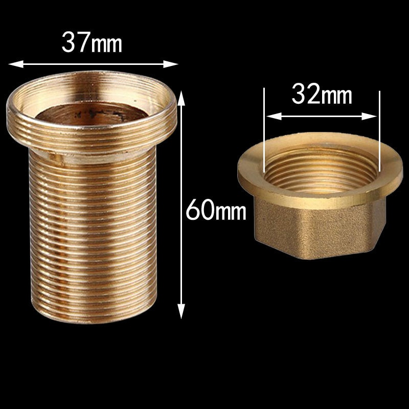 Kobber køkkenvask og kold vandhane tilbehør bund fast fod skruemøtrik 30 plus filament
