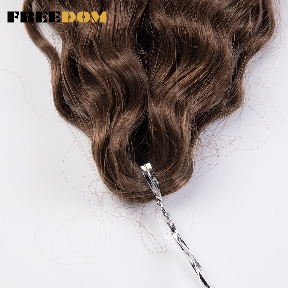FREEDOM pelo rizado sintético para trenzas 24 pulgadas onda de agua Twist Crochet trenza pelo Ombre Rosa jengibre extensiones de cabello trenzado