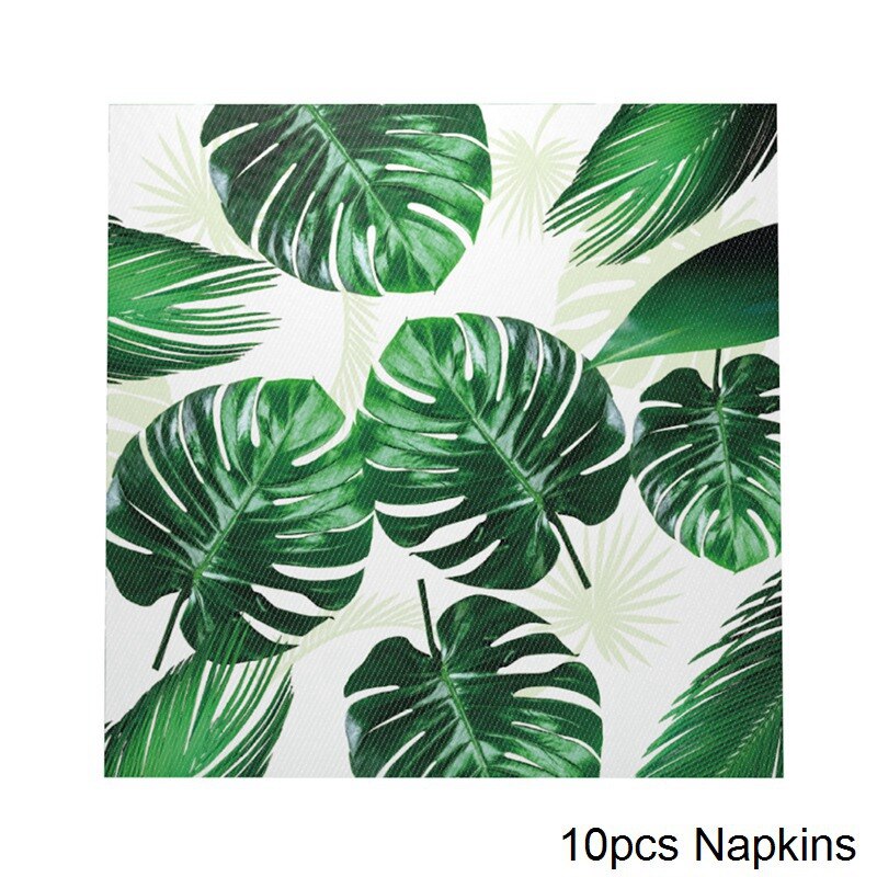 Artificial Palm Leaves Hawaiian Luau Party Jungle Beach Theme Party Decoration Hawaii Home Decor Summer Tropical Party: 10pcs Napkins
