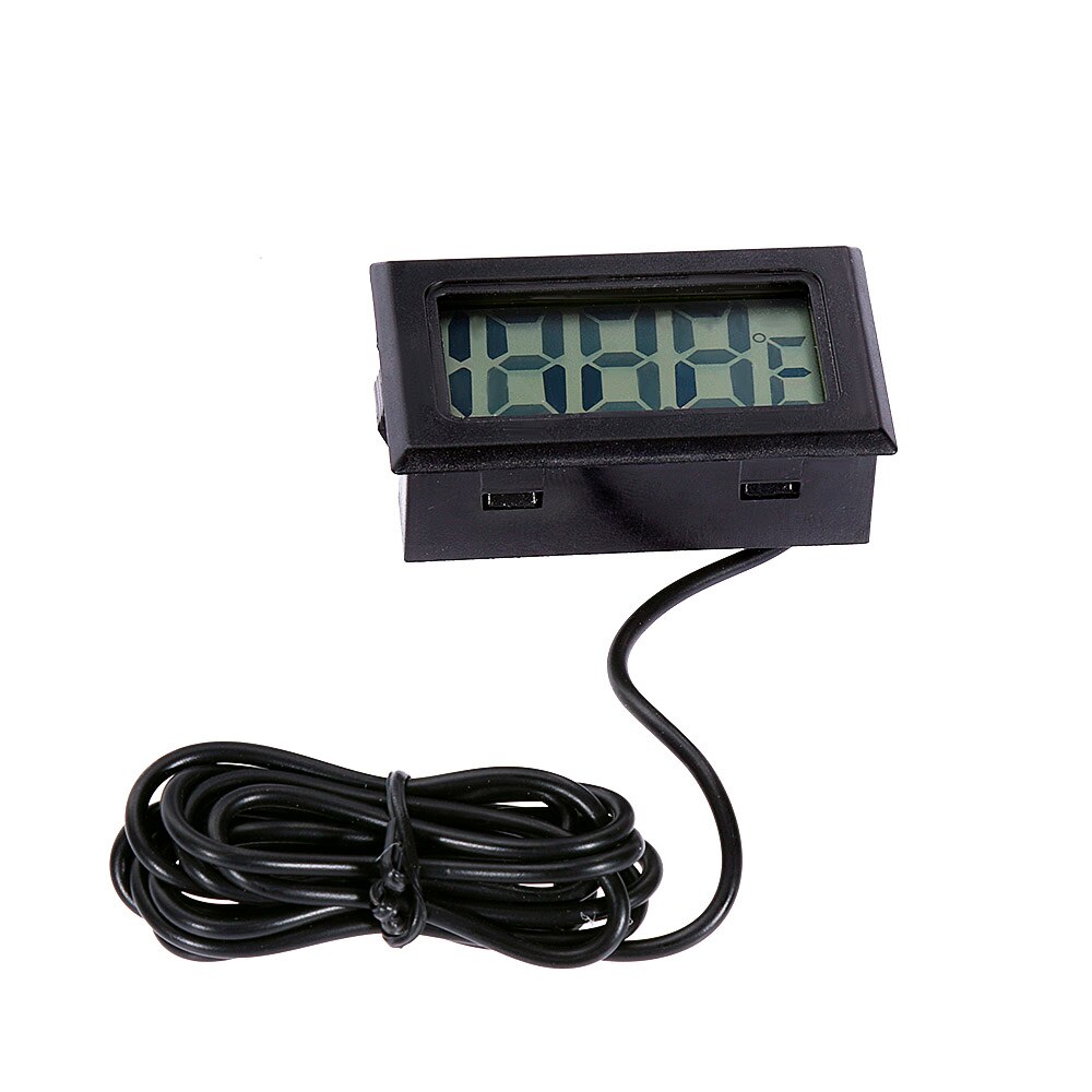 Mini Digital Thermometer LCD Meter Freezer Fridge Thermometer Coolers Thermometer sensor Water Temp Gauges -50~110: Wired Black