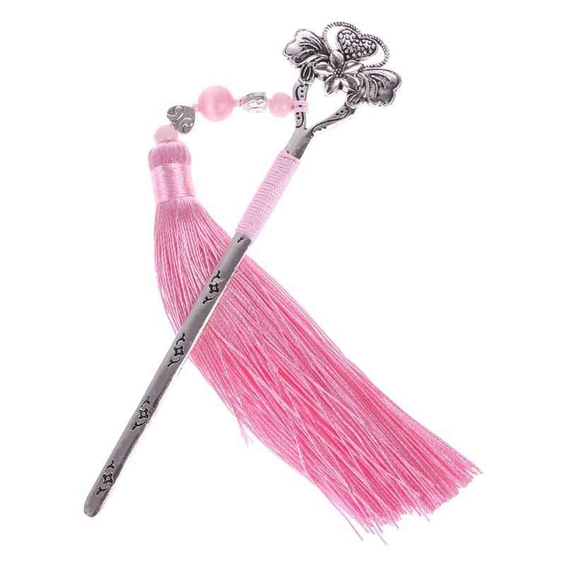 Chinese Style Vintage Classic Metal Bookmark Tassel Beads School Office Supplies P82A: 3
