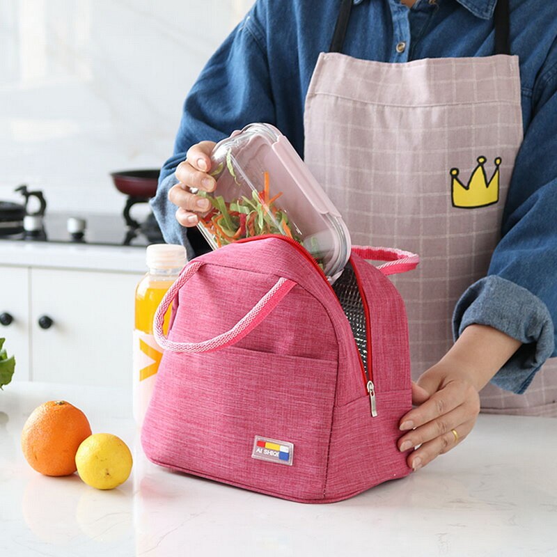 Portable Lunch Bag Women kids Thermal Insulated Lunch Box Tote Handbag Bento Pouch Dinner Container School Food Storage Bags