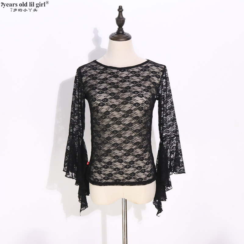 Kant Latin Dance Praktijk Jurken Flamenco Tops Ballroom Kleding Vestido Baile Latino