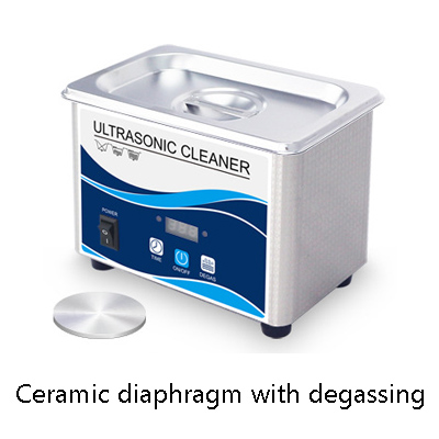 0.8L Ultrasone Reiniger Bad Digitale Ultrasound Wave Rvs Glazen Sieraden Horloges Smart Cleaning Machine Met Mand: ceramic diaphragm / Au
