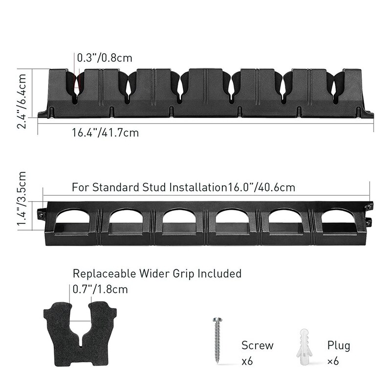 Fishing Vertical Rod Rack Horizontal Fishing Pole Holder Wall Mount Modular Support 6 Rod for Garage