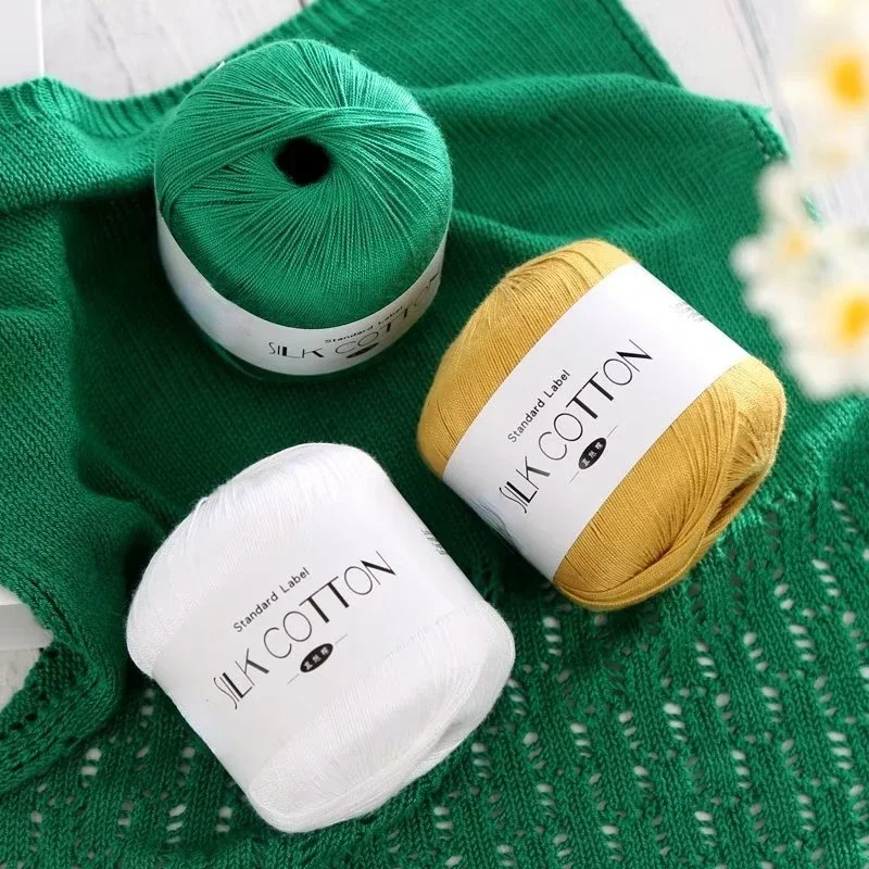 50 gr/teil Seide Spitze Baumwolle Milch Häkelgarn Baby handgestrickte warme weiche Strickgarn für Handstrickzubehör Kreuzstich