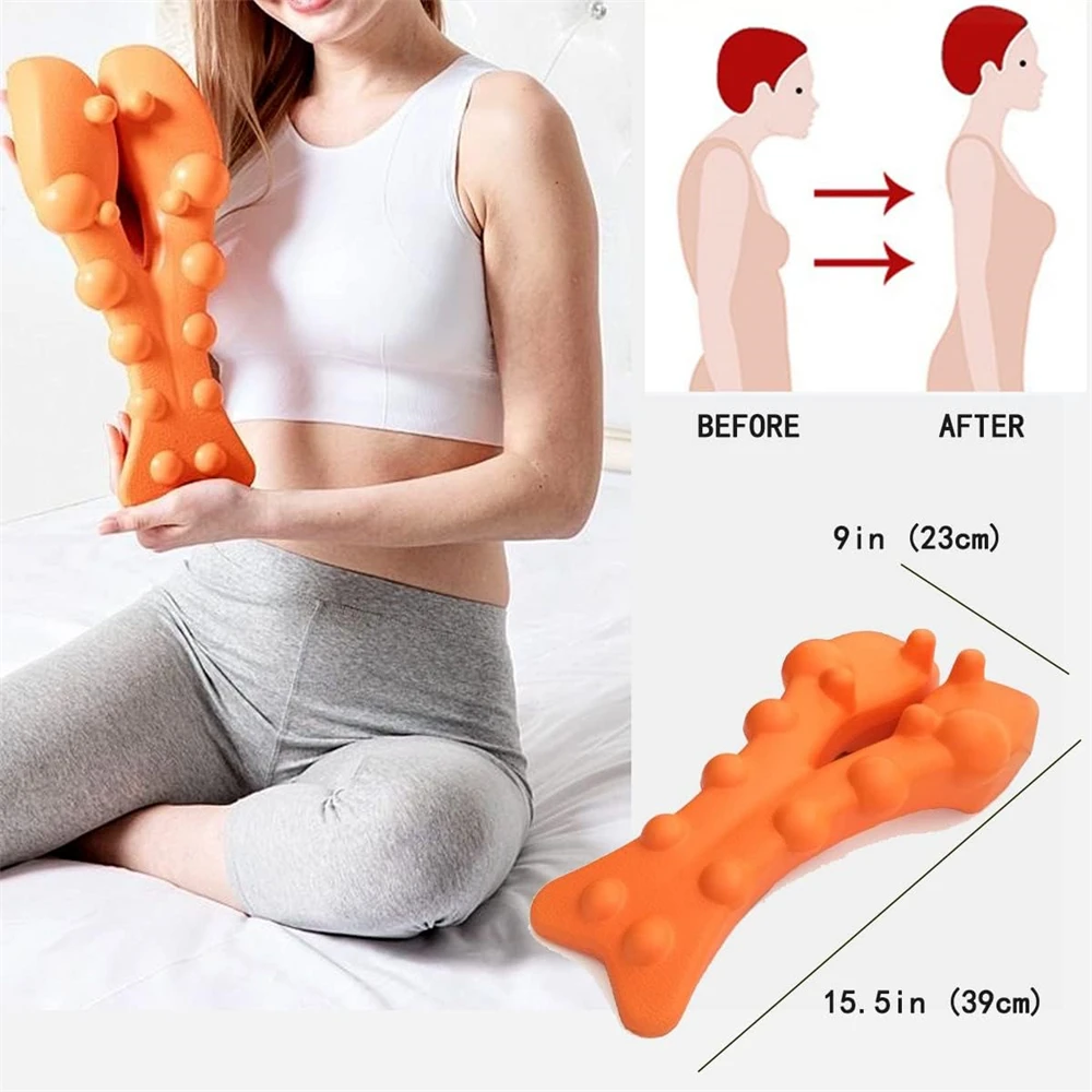 Dispositivo de tracción Cervical, masajeador de estiramiento de cuello para dolor de cuello, ensanchador de hombro, herramienta de masajeador de punto de gatillo, dispositivo de alivio de cuello