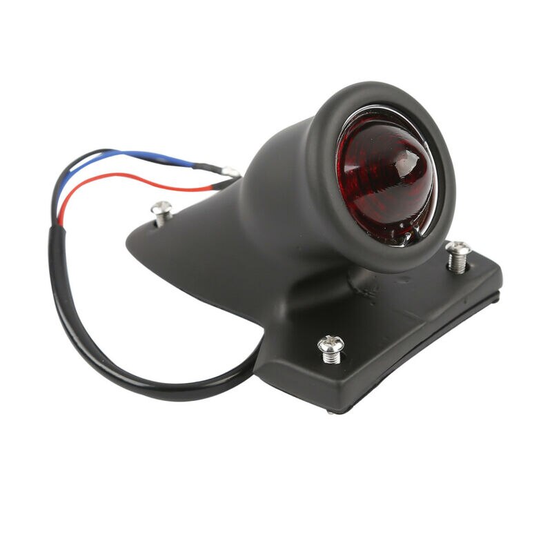 Feu arrière pour moto, Style Vintage, feu de frein pour Harley Davidson Bobber Chopper, Chrome/noir, 12V
