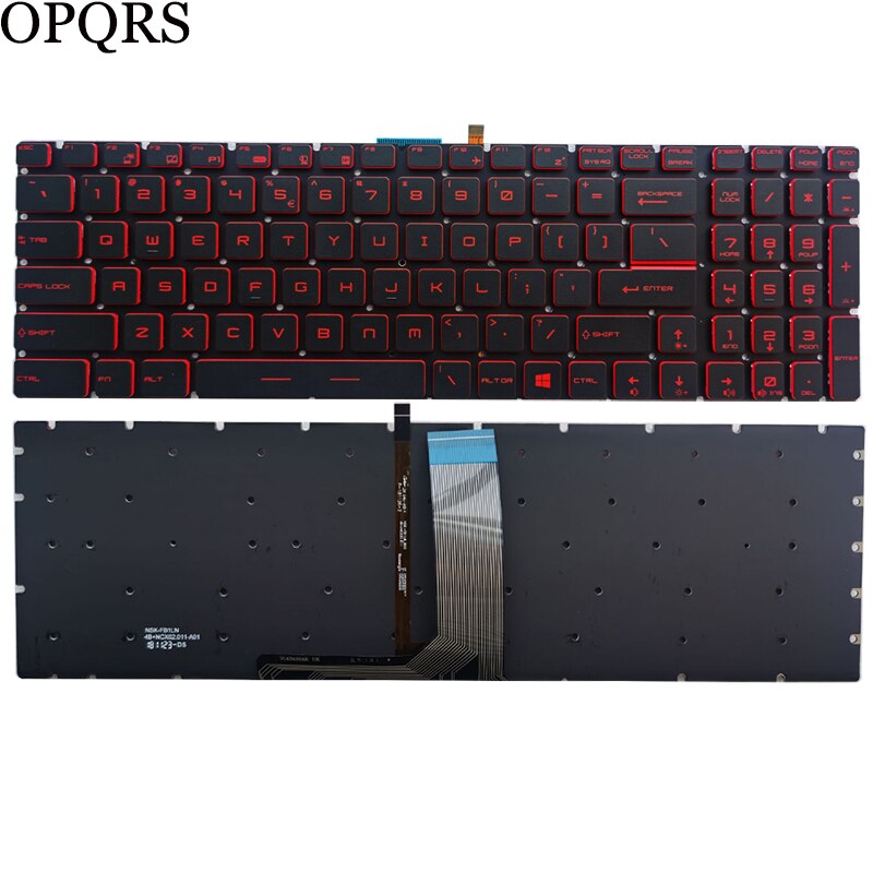 US laptop keyboard For MSI GF75 Thin 8RC 9RD 9RD 9SC 9SE S1N-3EUS215-SA V143422AK1 V143422AS1