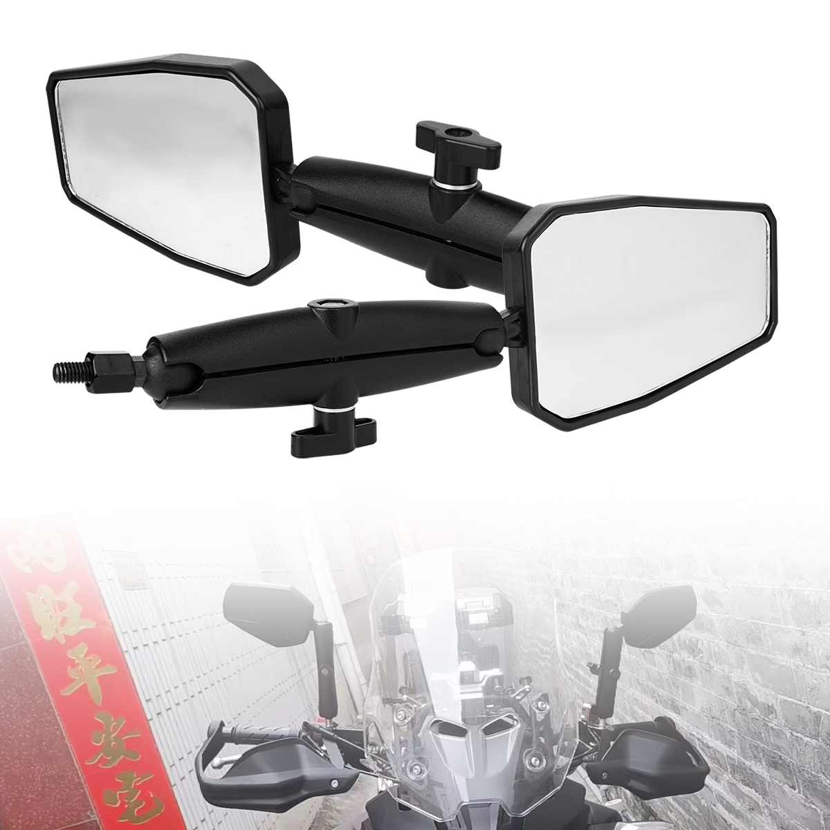 Bike Rear View Mirror Reflector Adjustable Rotatable Handlebar Mirror Clear Rearview Electric Scooter Cycling Bicycle Accessorie