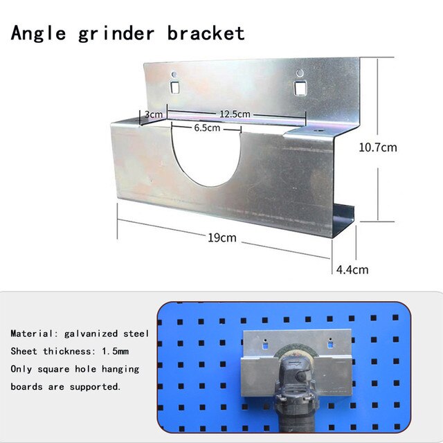 Crochet d&#39;orifice mural, matériel pour outils électriques, support de rangement, boîte à outils, plaque suspendue, meuleuse d&#39;angle, perceuse électrique manuelle, 1 pièce: Angle grinder