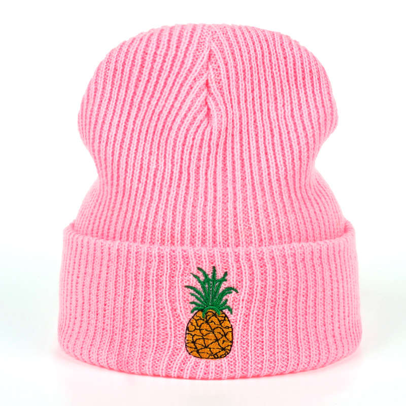 Voron ananas vinterhue kvinde unisex strikket skullies strik casual hat til mænd kvinder sort pink varm efterårs hue