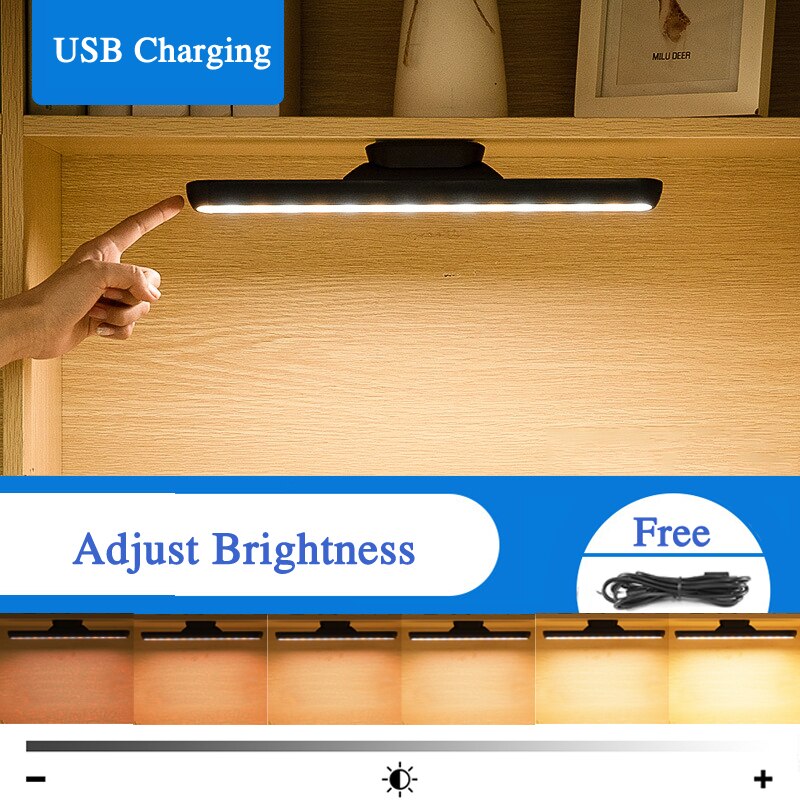 2 in 1 Use Portable Emergency Lamp Touch Switch Stepless Dimming LED Light USB Rechargeable Hanging Magnetic Kitchen Night Lamps: Adjust Brightness