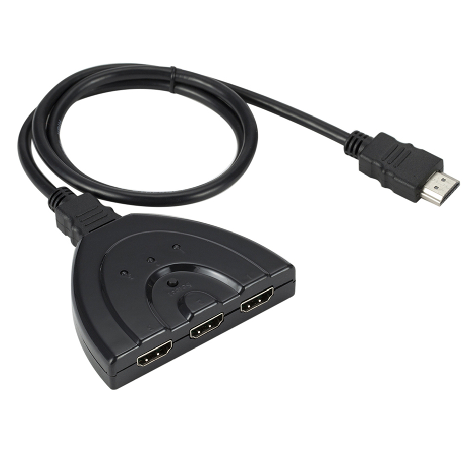 Grwibeou 3 Ports HDMI Switcher Adapter Cable 1080P HDMI Splitter HUB HDMI Switcher 3 in 1 out Switch Hub for HDTV Computer PC: Default Title
