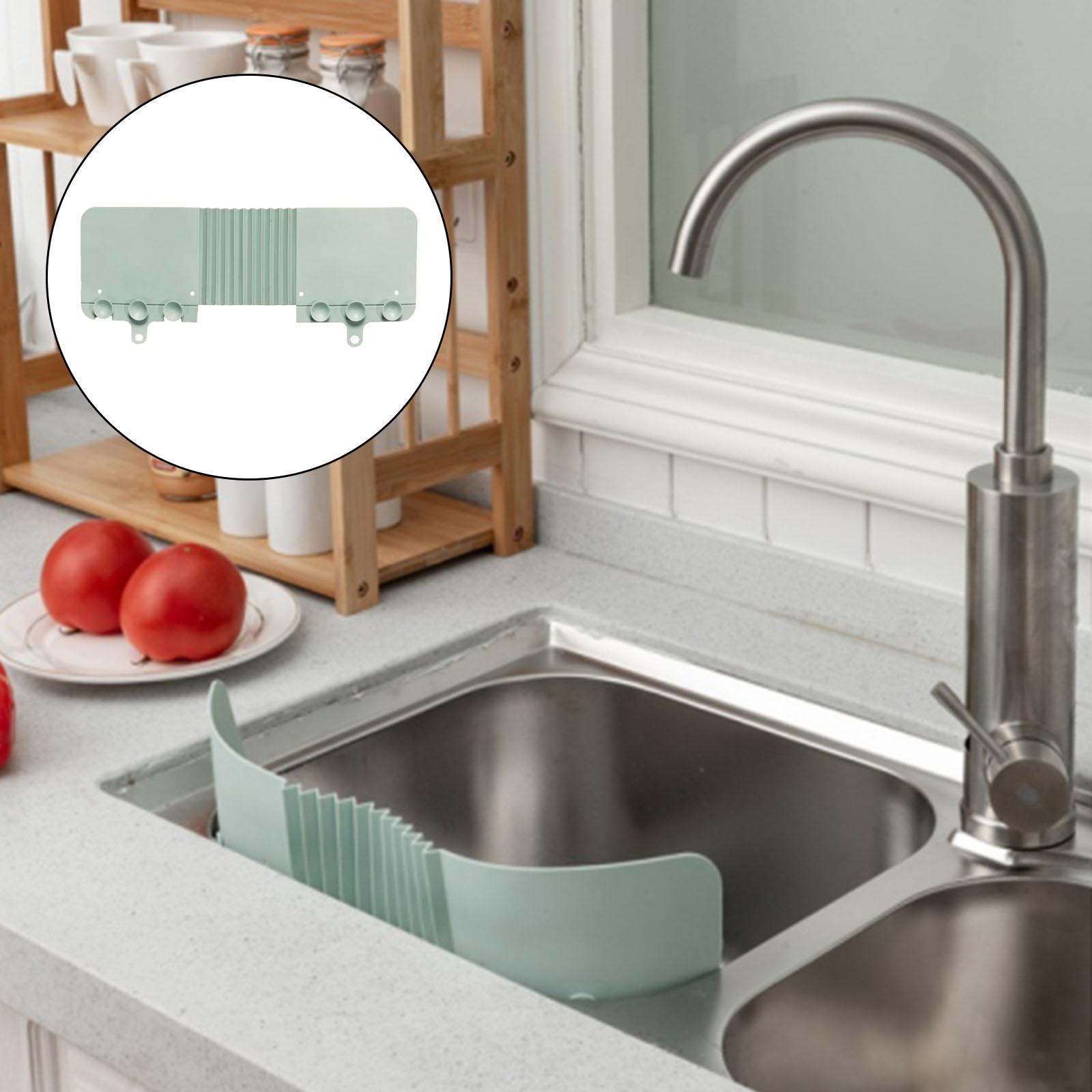 Kitchen Sink Splash Guard Sucker Sink Anti Water Proof for Kitchen Sink: Green