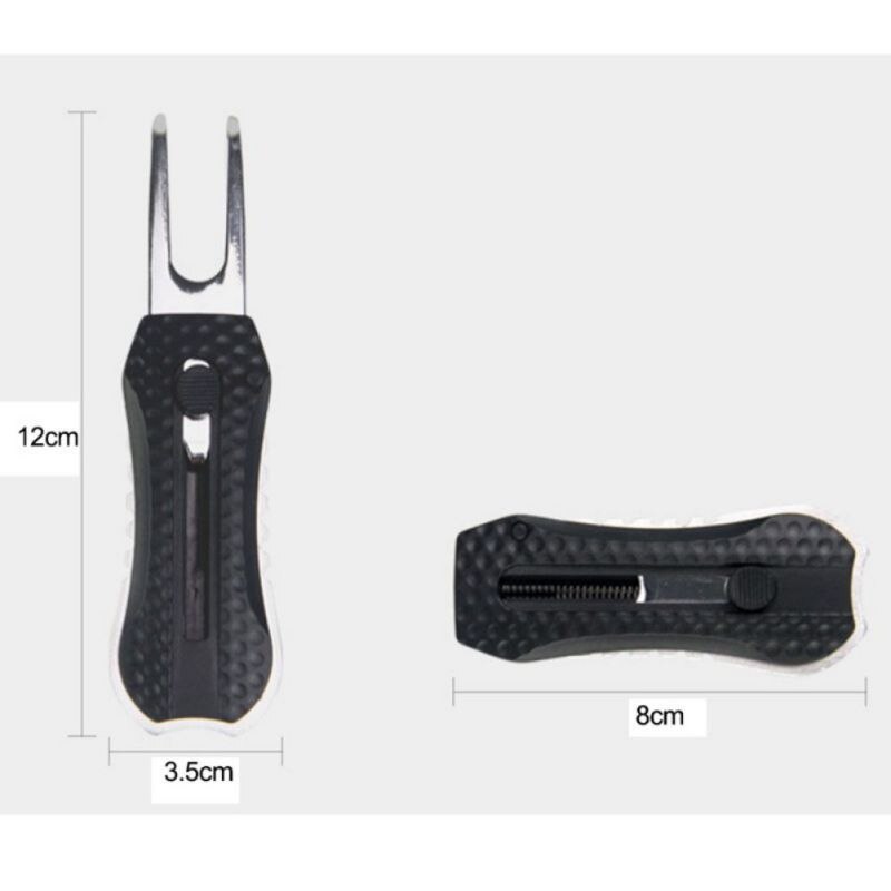 Portable Golf Divot Repair Tool Retractable Plastic Stainless Steel Pitch Cleaner Pitchfork Putting Fork Training Supplies Items