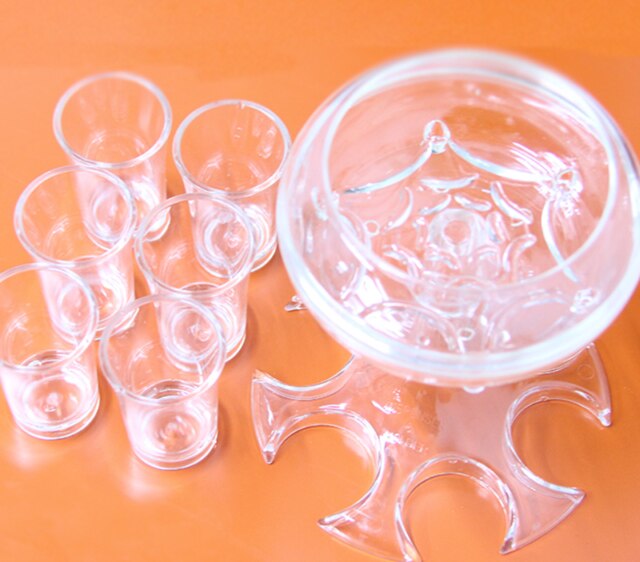 6 schuss Glas Dispenser Halter Wein Whisky Bier Dispenser Rack Bar Zubehör Caddy Schnaps Spender Party Spiele Trinken Tools: White set