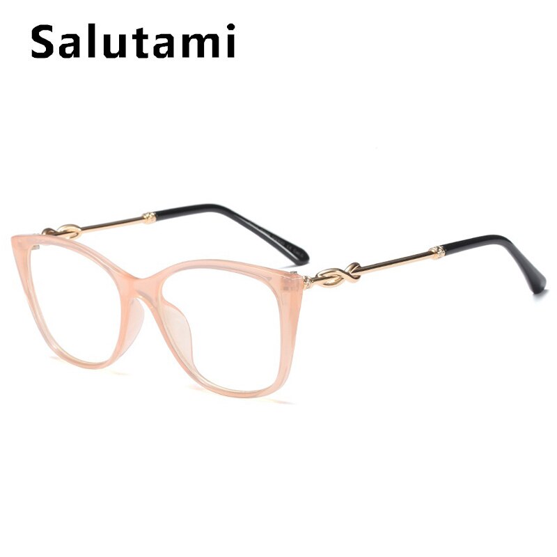 Monture de lunettes Double couleur bleue pour femmes, de luxe en alliage, pour ordinateur, transparentes, teintes, pour hommes,: pink clear