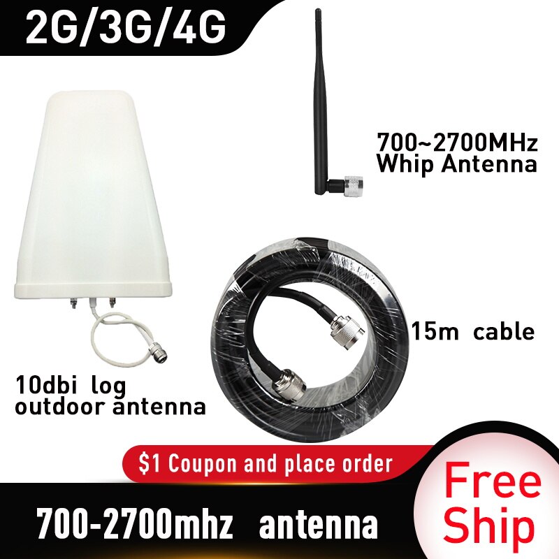 4G LTE 2600MHz Signal Booster - 65dB Gain - 450 sqm Coverage - Outdoor Log Antenna