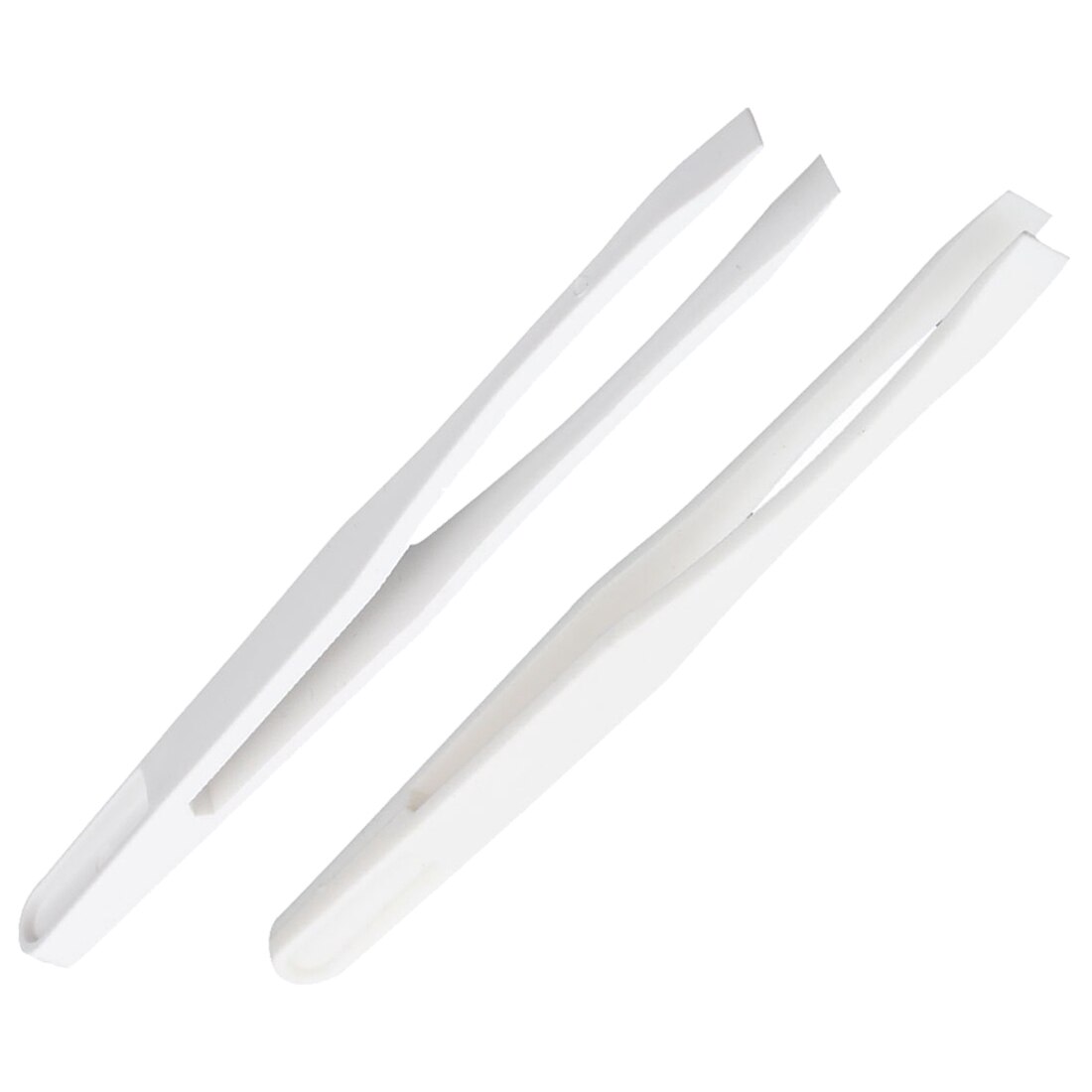 Pinzas antiestáticas de plástico blanco, punta plana, HHO-2, 0,6 cm, 12 cm de longitud