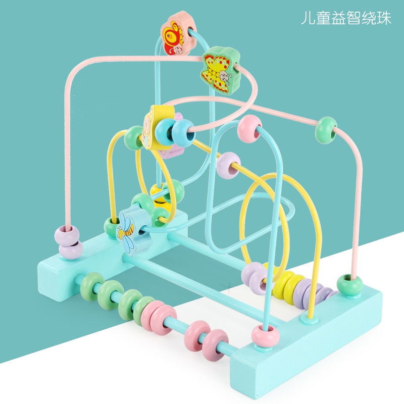 Cuentas alrededor de los macarrones, pulsera de cuentas para bebé de 6-12 meses, juguetes educativos para niño y niña de 1-2-3 años, de educación temprana
