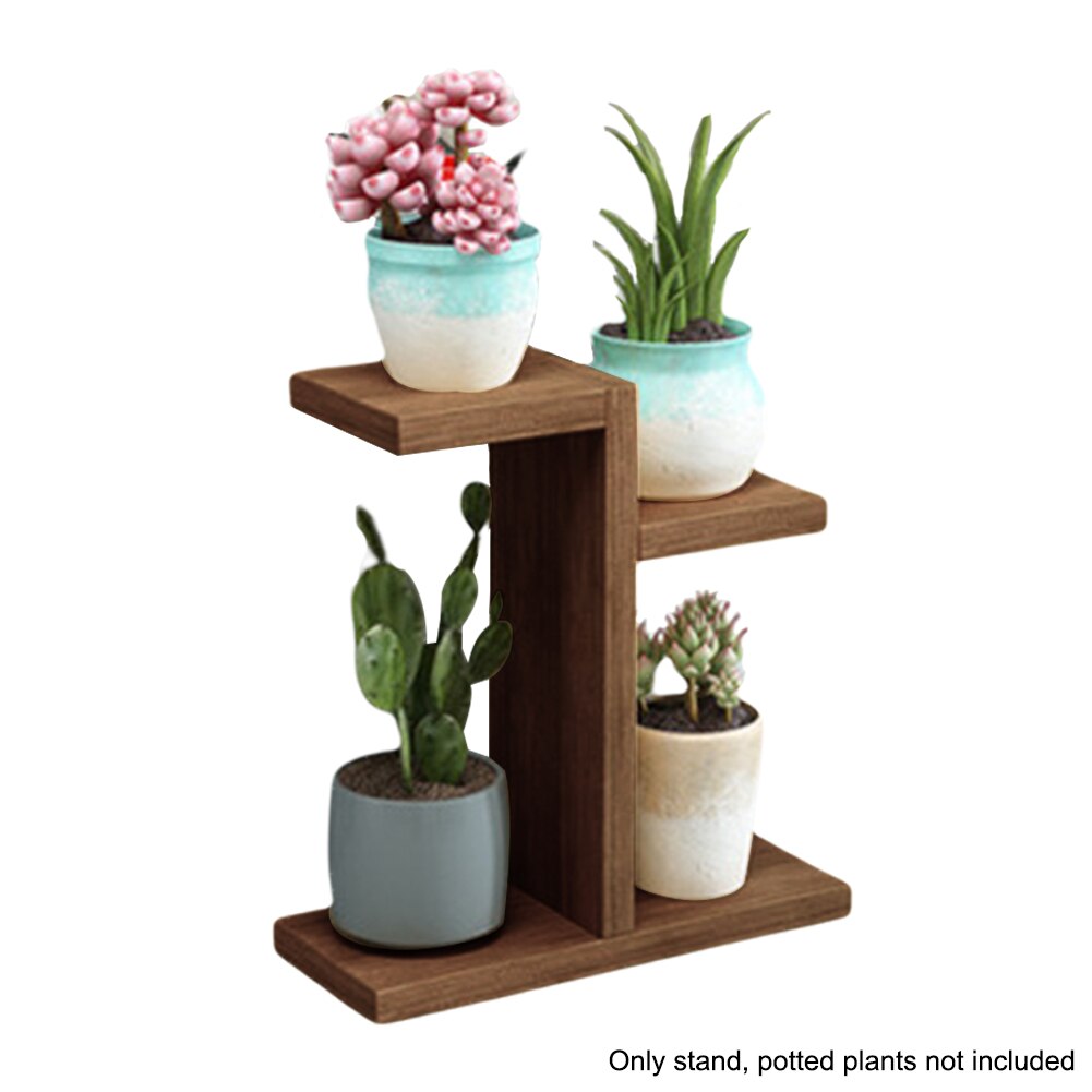 Décoration d'intérieur porte-fleurs debout libre bureau balcon moderne jardin Multi couches bois plante Stand bureau à domicile: Carbide A