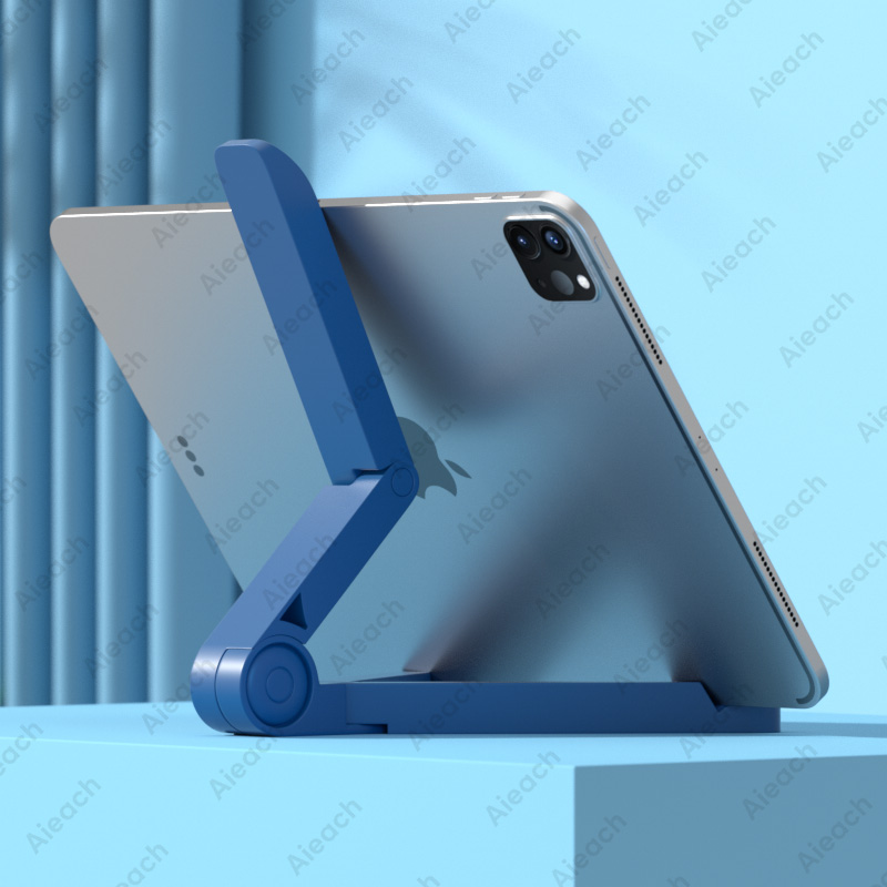 Draagbare Opvouwbare Stand Tablet Houder Voor Mobiele Telefoon Stand Ipad Iphone Xiaomi Samsung Huawei Tablet Bracket Desk Ipad Houder: Navy blue