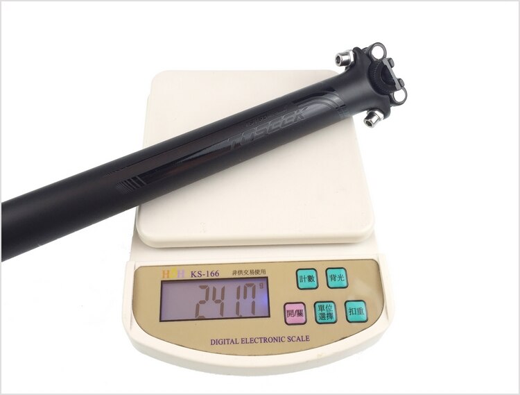 TOSEEK Nero Opaco Completa in Fibra di Carbonio Della Bicicletta Reggisella MTB Sella Della Bici Della Strada Della Bicicletta parti 27.2/30.8/31.6*350/400 millimetri