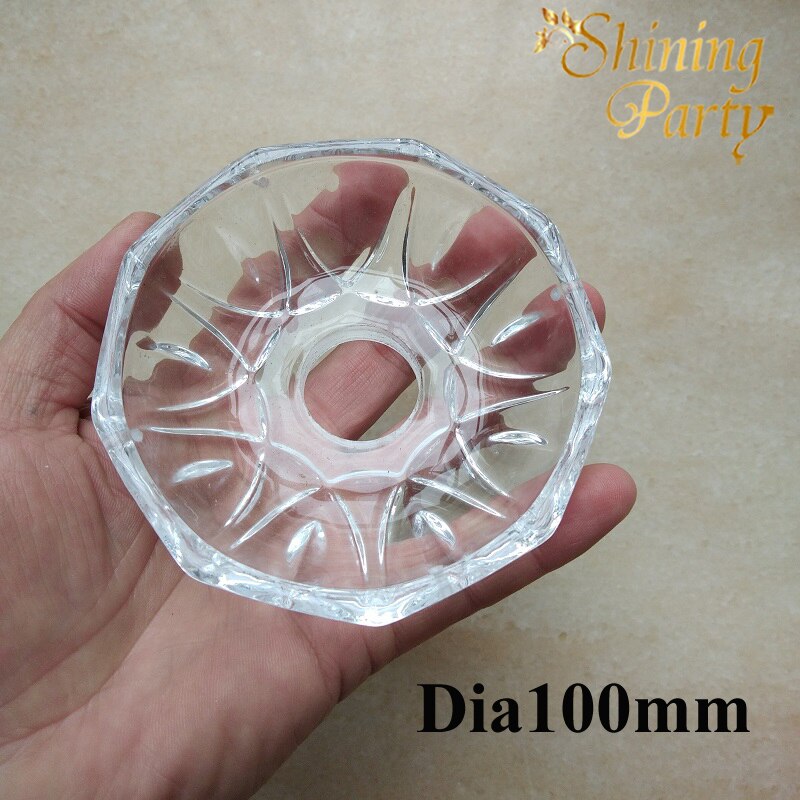 2 pièces cristal lampe fleur verre bol Dia100mm, Bobeche, bougeoir, décoration de mariage, plateau de lustre, accessoires de lumière