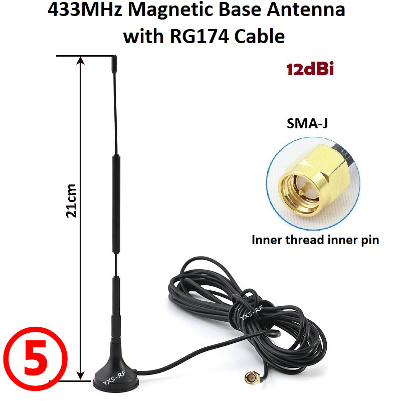 433MHz 470MHz Magnet Lora Antenne SMA Stecker Magnet halterung Antenne mit RG174 Kabel für Modul Fernbedienung iot: Elfenbein / 100 MT