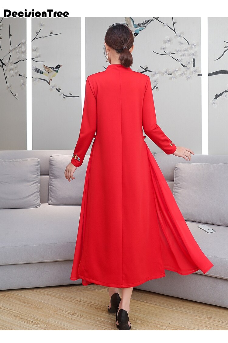 Chinese Dress women dress chinese classic embroidery cheongsam asian dresses qipao aodai female cheongsam dress