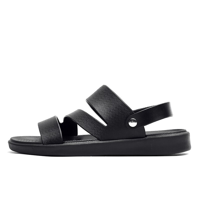 Herre romerske sandaler gladiator til læder casual størrelse 45 strand håndlavede komfortable hjemmesko herre massage letvægts åndbar: Sort / 40