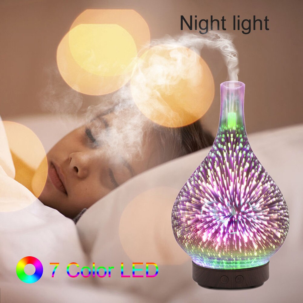 4 # Glazen Night Lights Diffusers Cool Mist Luchtbevochtiger 7 Colour Changing Led Verlichting Aroma Diffuser Освежитель Воздуха Дома