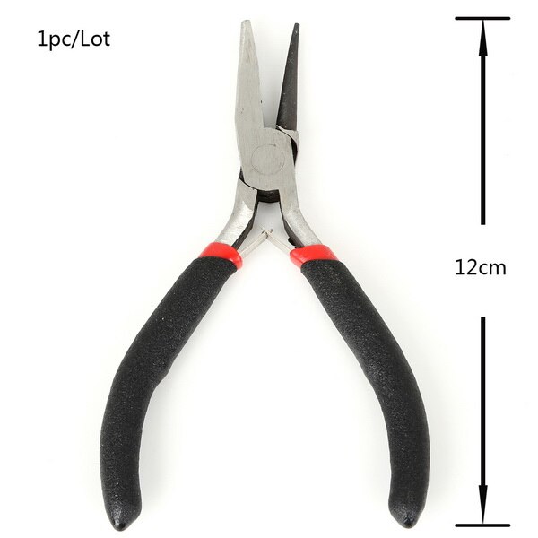 Multi-size Mini Zwart Roestvrij Staal Gebogen Krimptang Voor DIY Kralen Sieraden Maken Tang Fix Hand jewerly Tool: Needle pliers